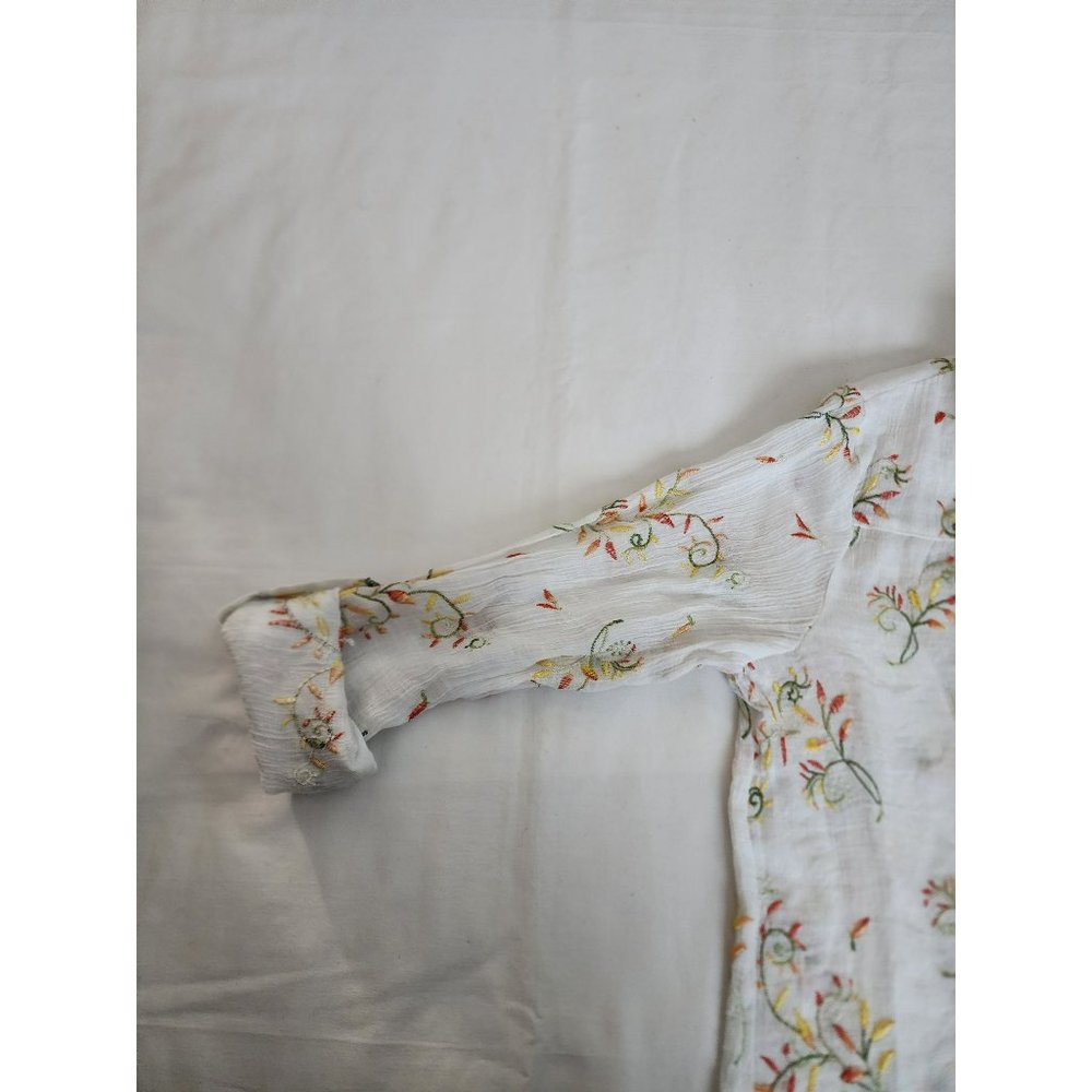 Figs and Flower Women's White Embroidered Floral Long Sleeve Blouse Size Small - Picture 14 of 14